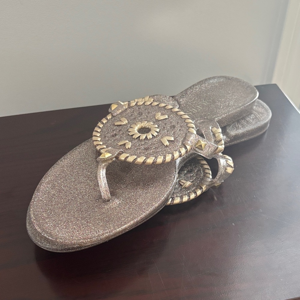Jack Rogers Glitter Georgica Jelly Flip-Flops | Size 10 | Excellent Condition